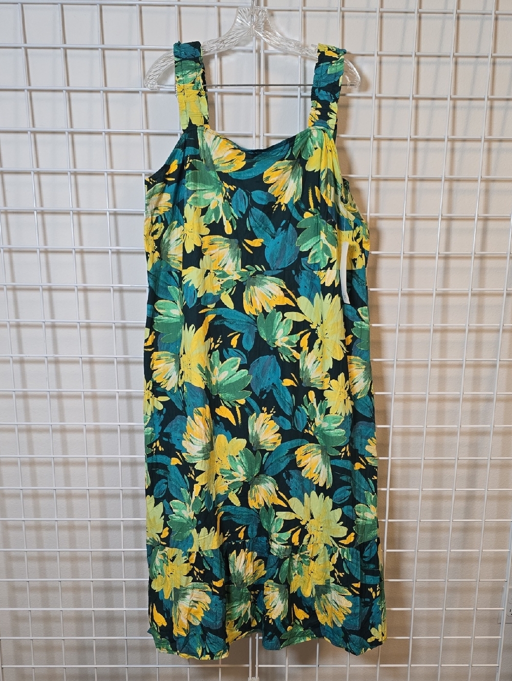 Chloe+Rene Floral Sleeveless  Midi Dress in Yellow & Teal Size 2X NWT